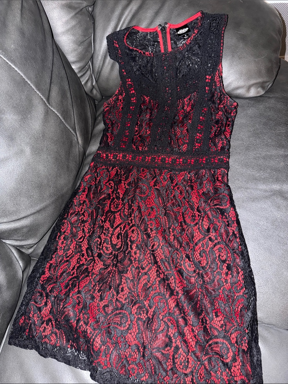 Coco Disney small women Red & Black Lace Fit-and-Flare Dress - Brand Unspecified